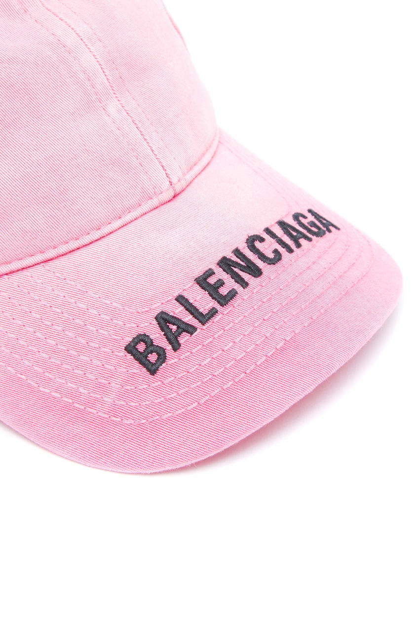 фото Розовая кепка из потертого хлопка balenciaga