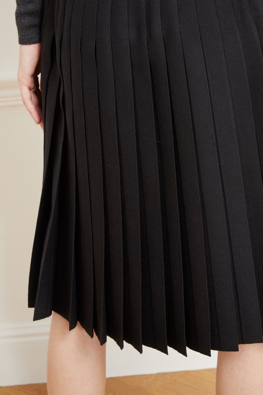 фото Черная шерстяная юбка balenciaga