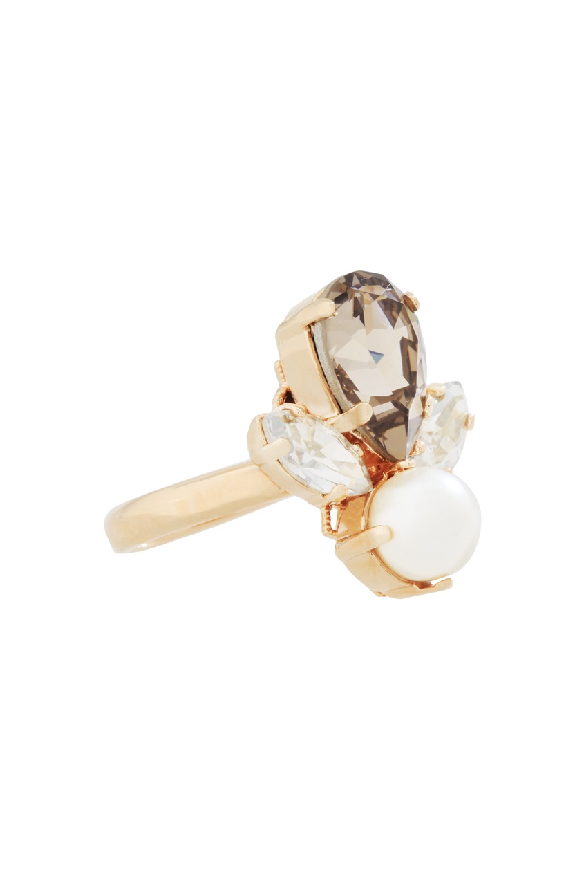 фото Позолоченное кольцо с кристаллами и жемчугом Anton heunis