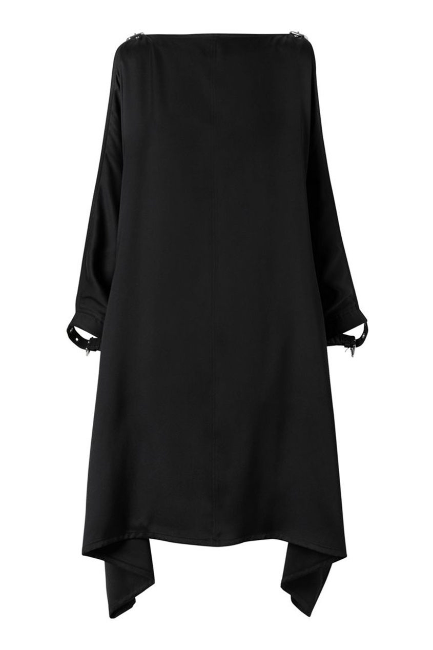 фото Черное платье из шелка с ремешками burberry