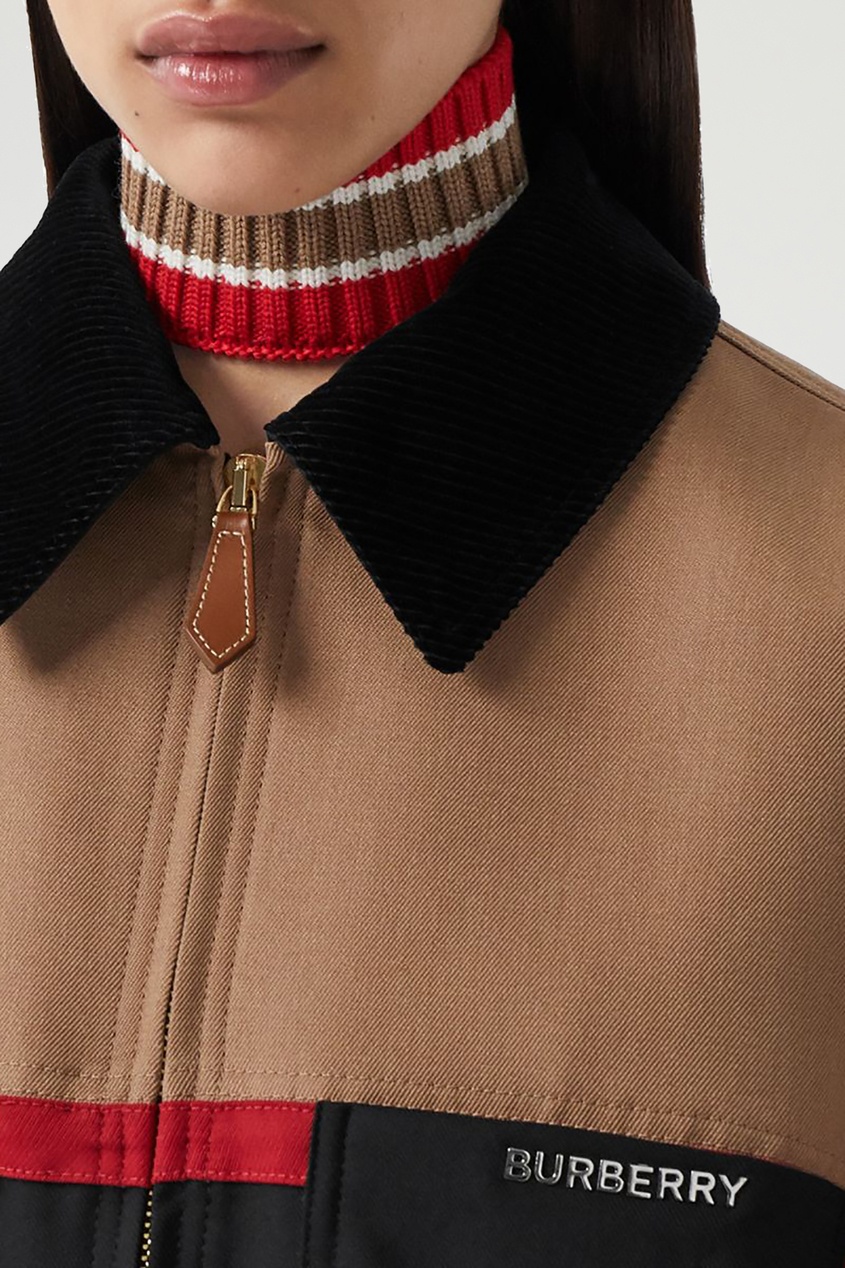 фото Шерстяная куртка в стиле колорблок harrington burberry