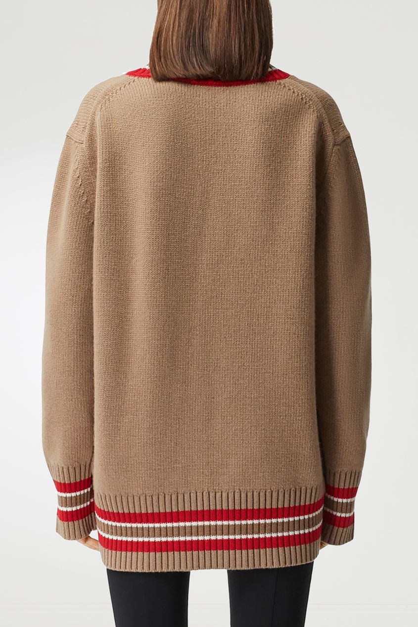 фото Бежевый свитер с контрастной отделкой burberry