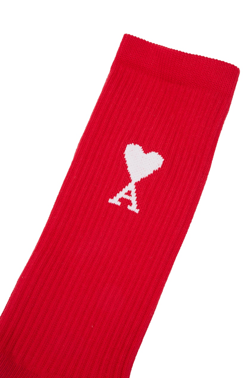 фото Красные носки с логотипом ami paris
