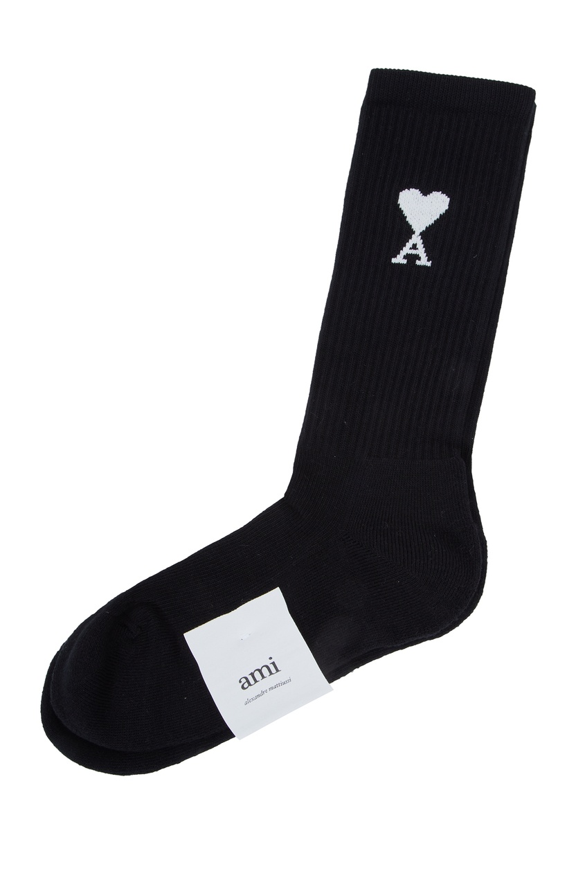 фото Черные носки с логотипом ami paris