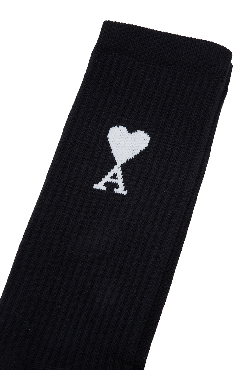 фото Черные носки с логотипом ami paris