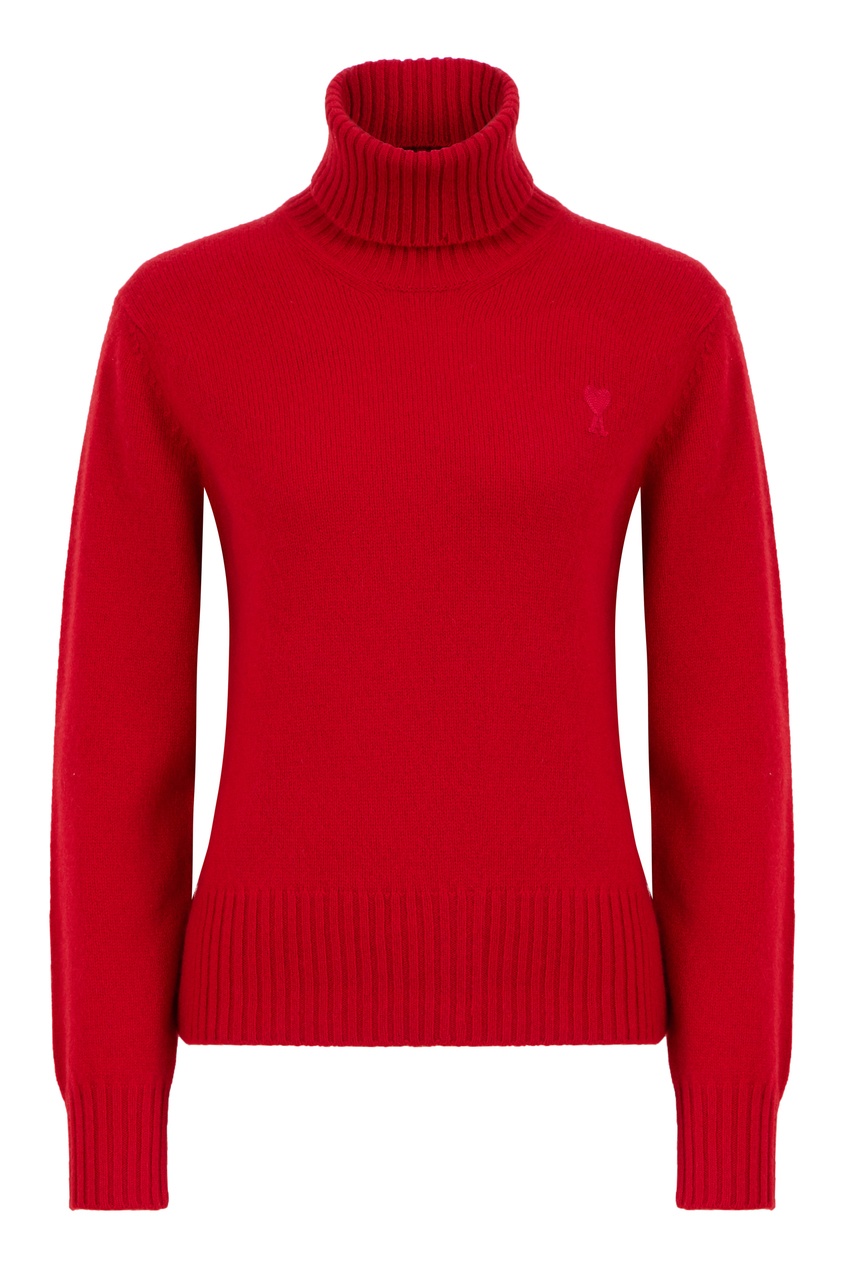 фото Красный кашемировый свитер ami paris