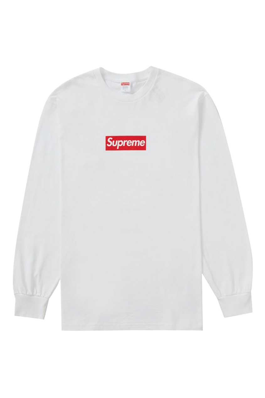 фото Свитшот supreme long sleeve box logo white