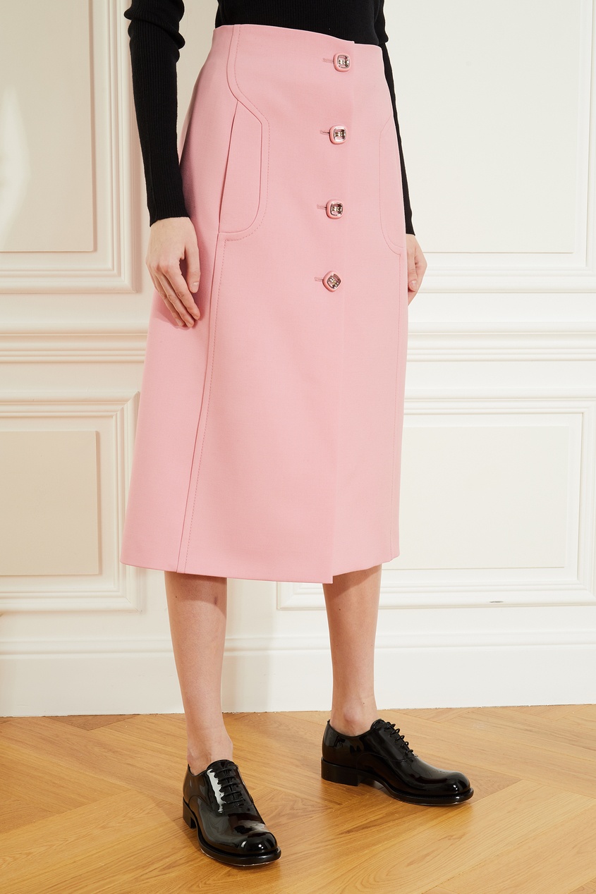 фото Розовая шерстяная юбка prada