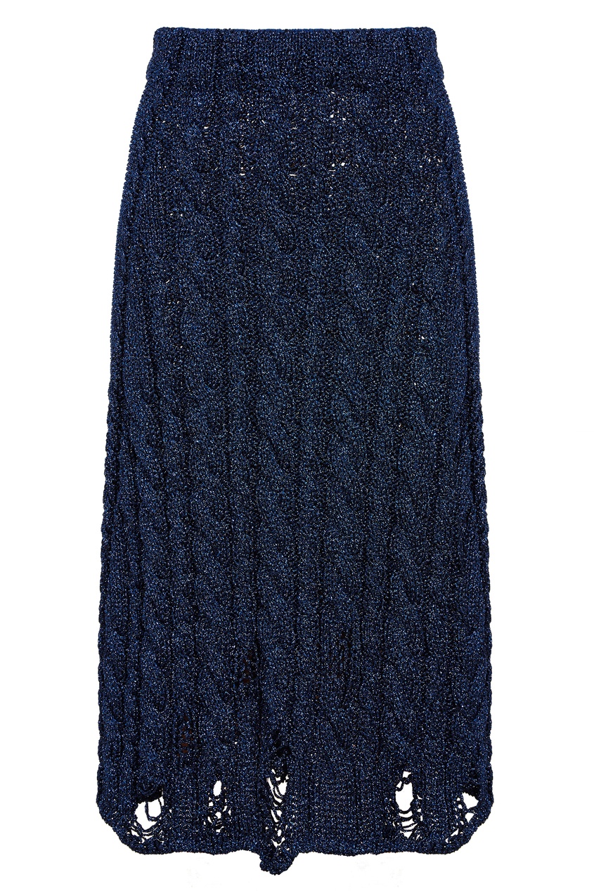 фото Синяя трикотажная юбка с люрексом balenciaga
