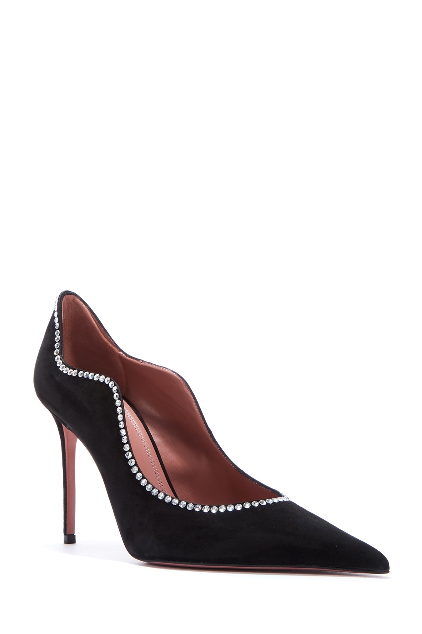 фото Черные туфли romy pump crystal amina muaddi