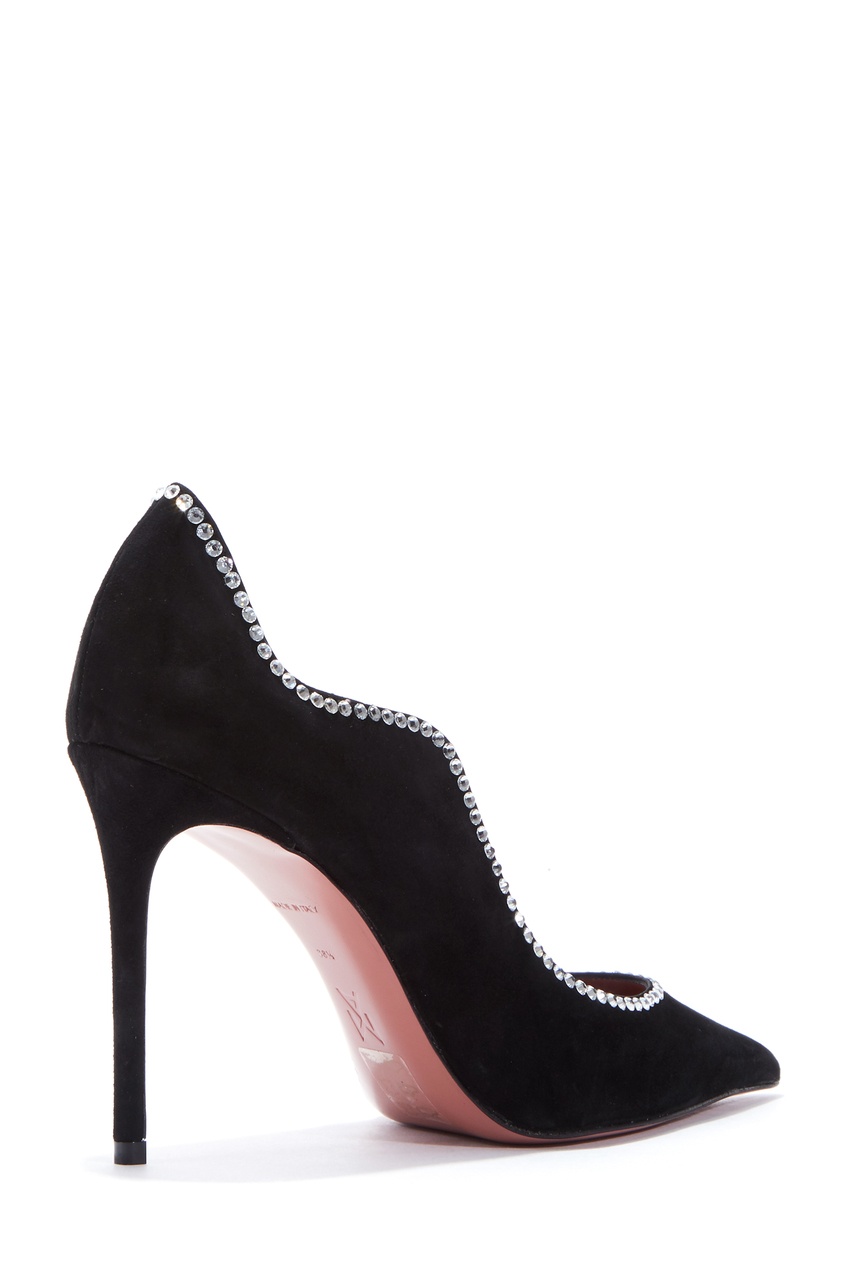 фото Черные туфли romy pump crystal amina muaddi