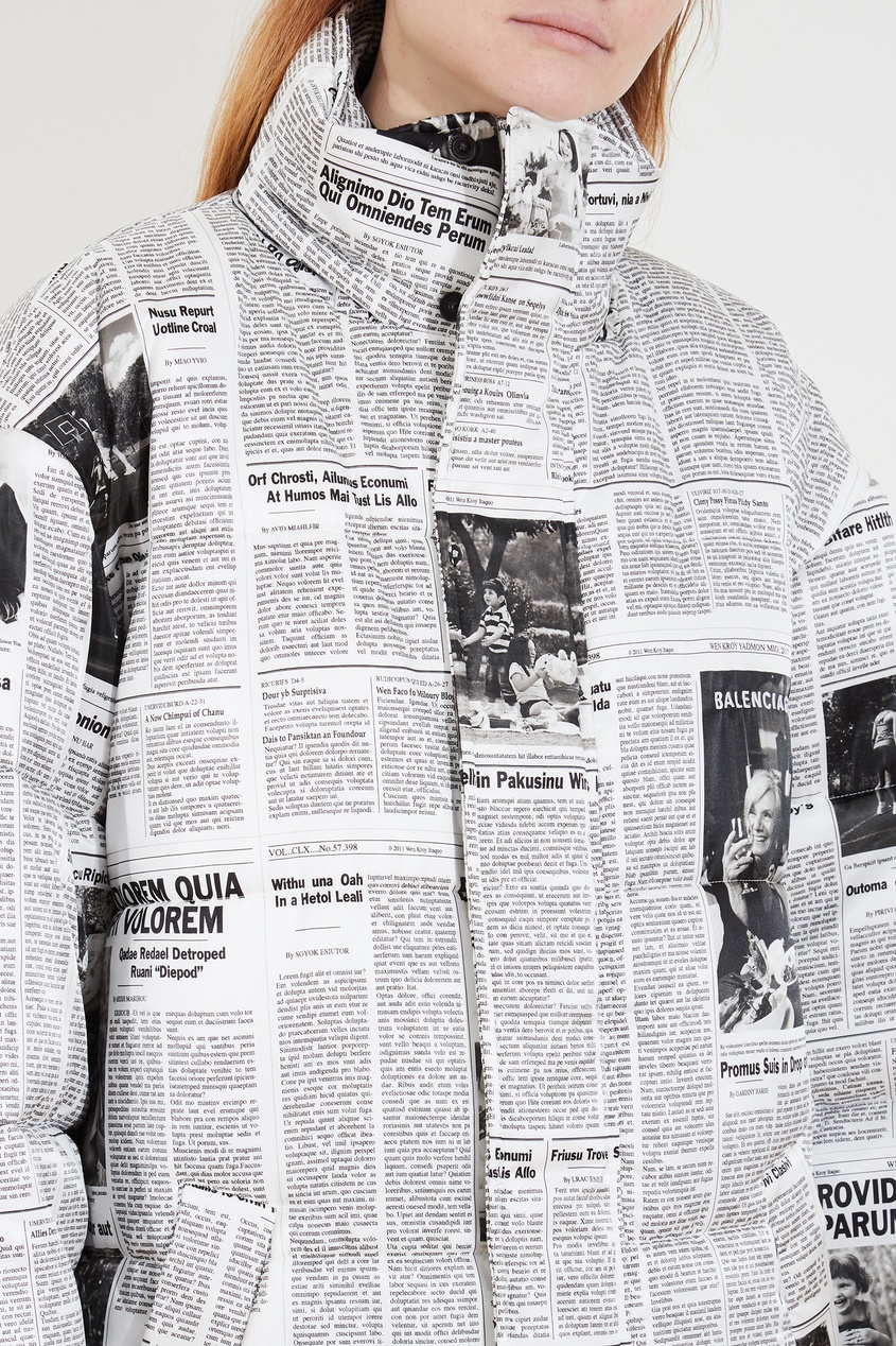фото Куртка с газетным принтом balenciaga
