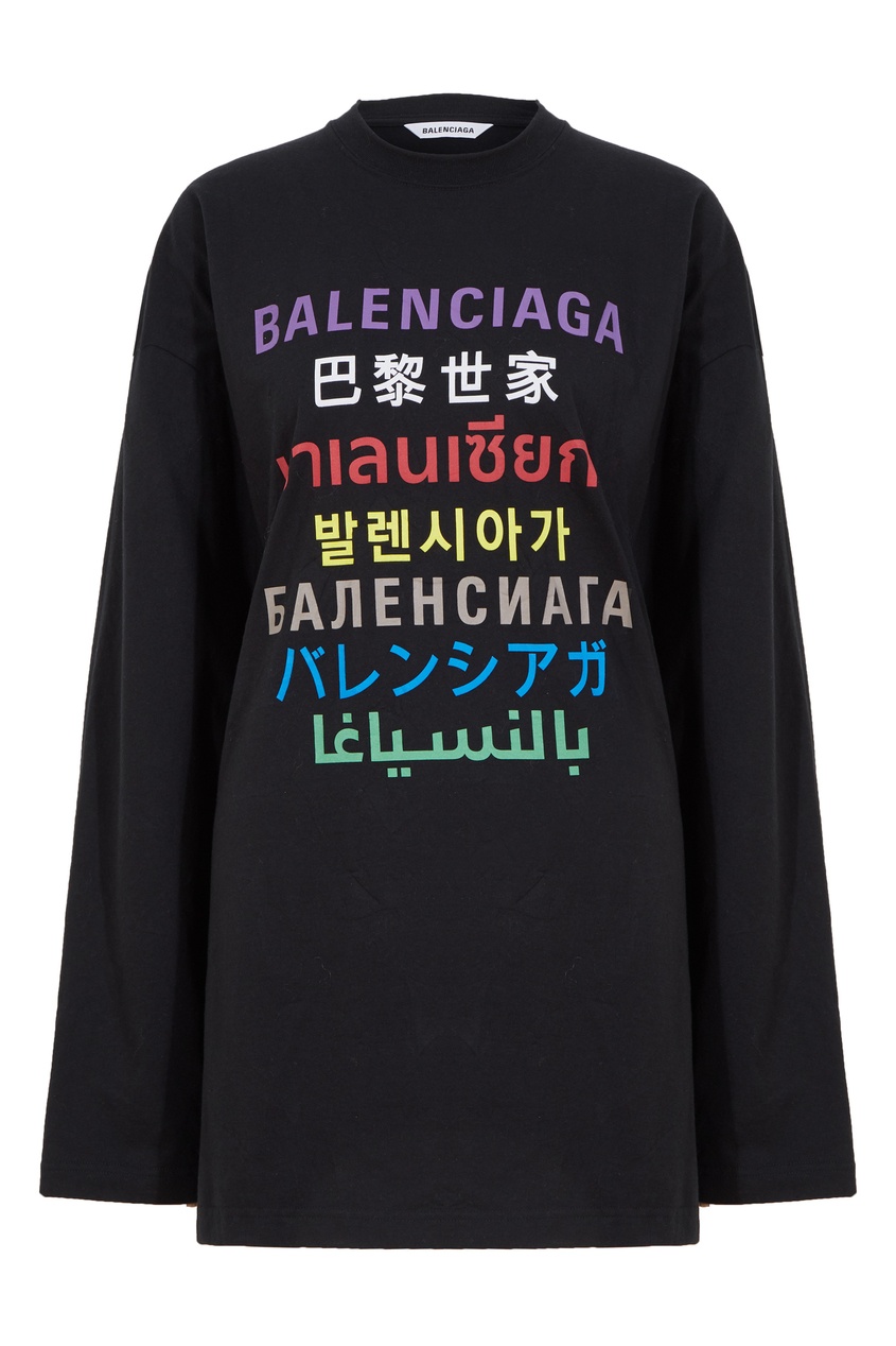 фото Черный джемпер с текстовым принтом balenciaga