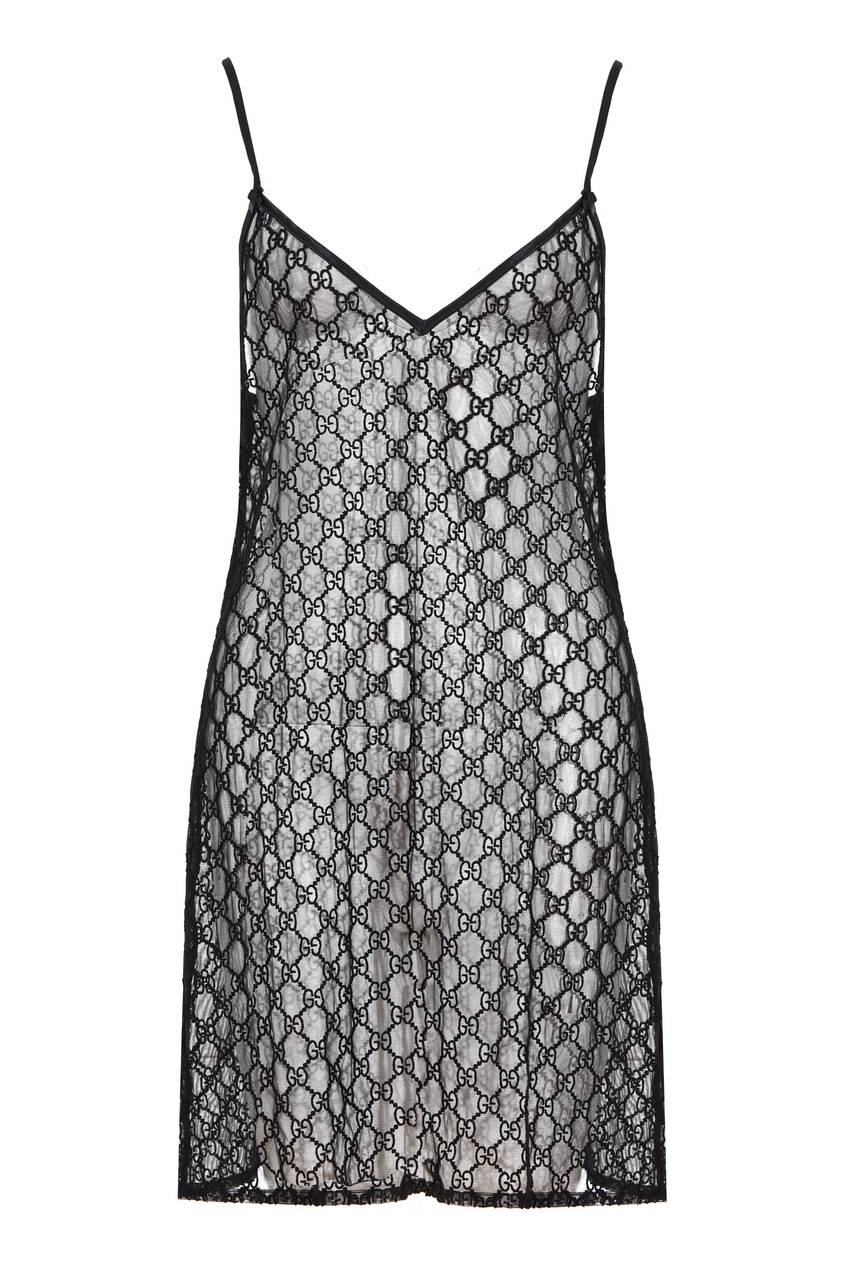 

Полупрозрачное платье-комбинация, Черный, Полупрозрачное платье-комбинация