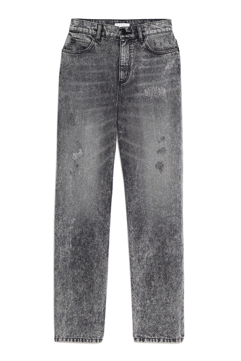 фото Серые джинсы с потертостями sandro