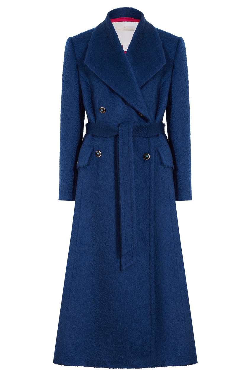 фото Пальто из альпаки синего цвета sultancouture