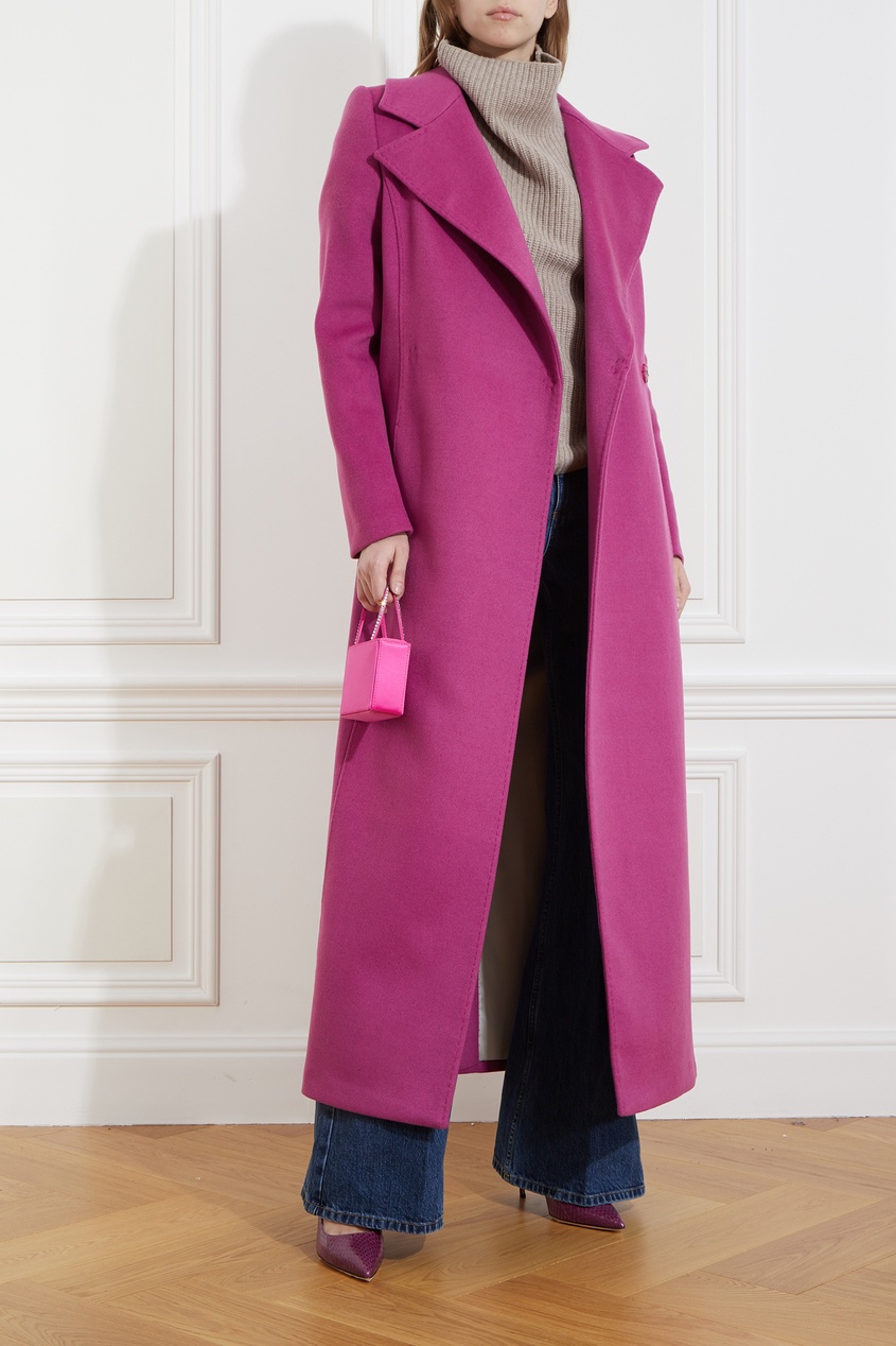 фото Пальто цвета фуксия из кашемира и шерсти sultancouture