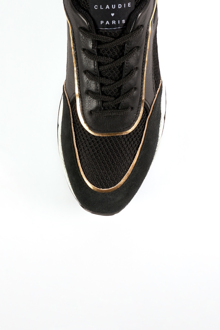 фото Черные кроссовки с золотистой отделкой claudie pierlot