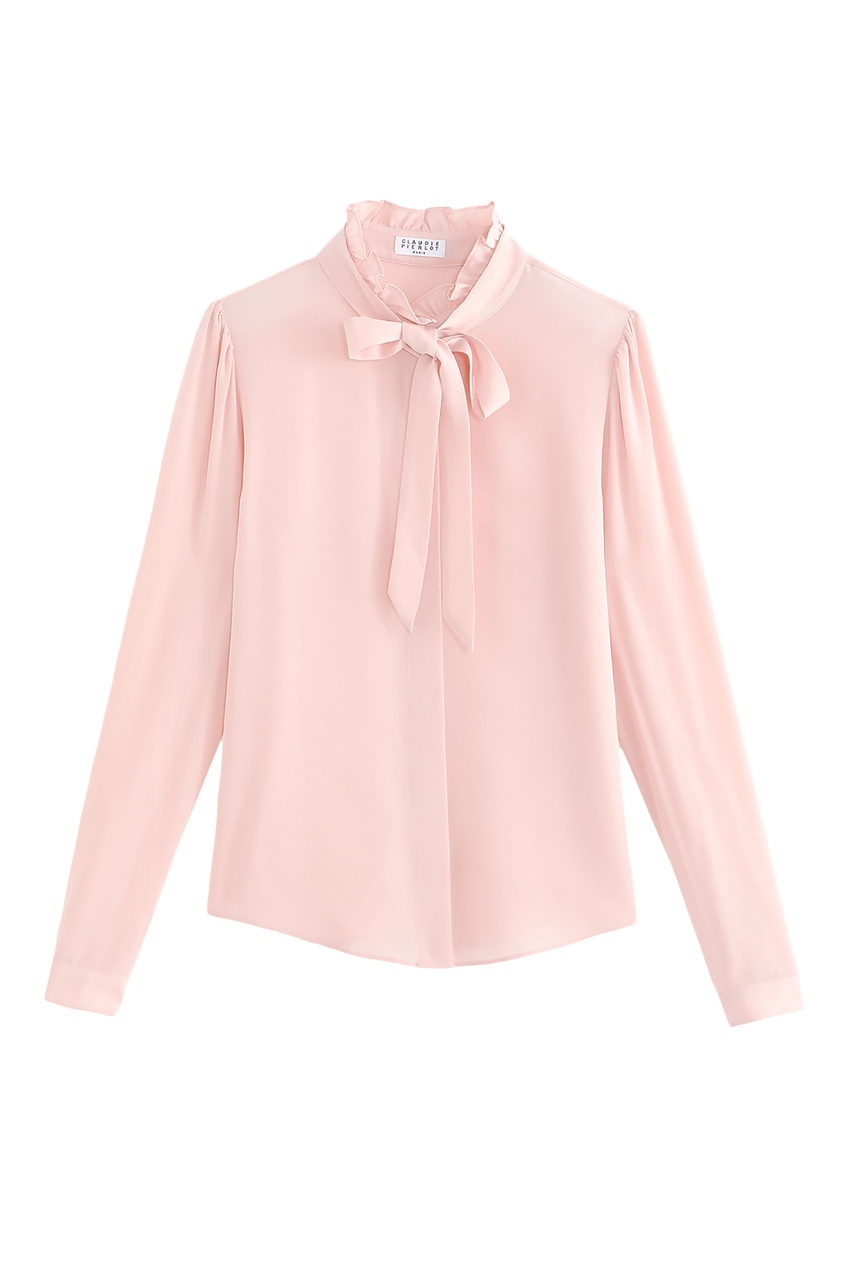 фото Бледно-розовая шелковая блузка claudie pierlot
