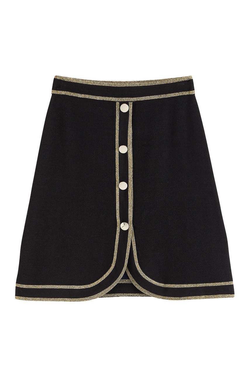 фото Черная юбка с золотистой отделкой claudie pierlot