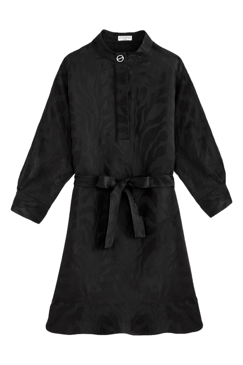 фото Черное платье с поясом claudie pierlot