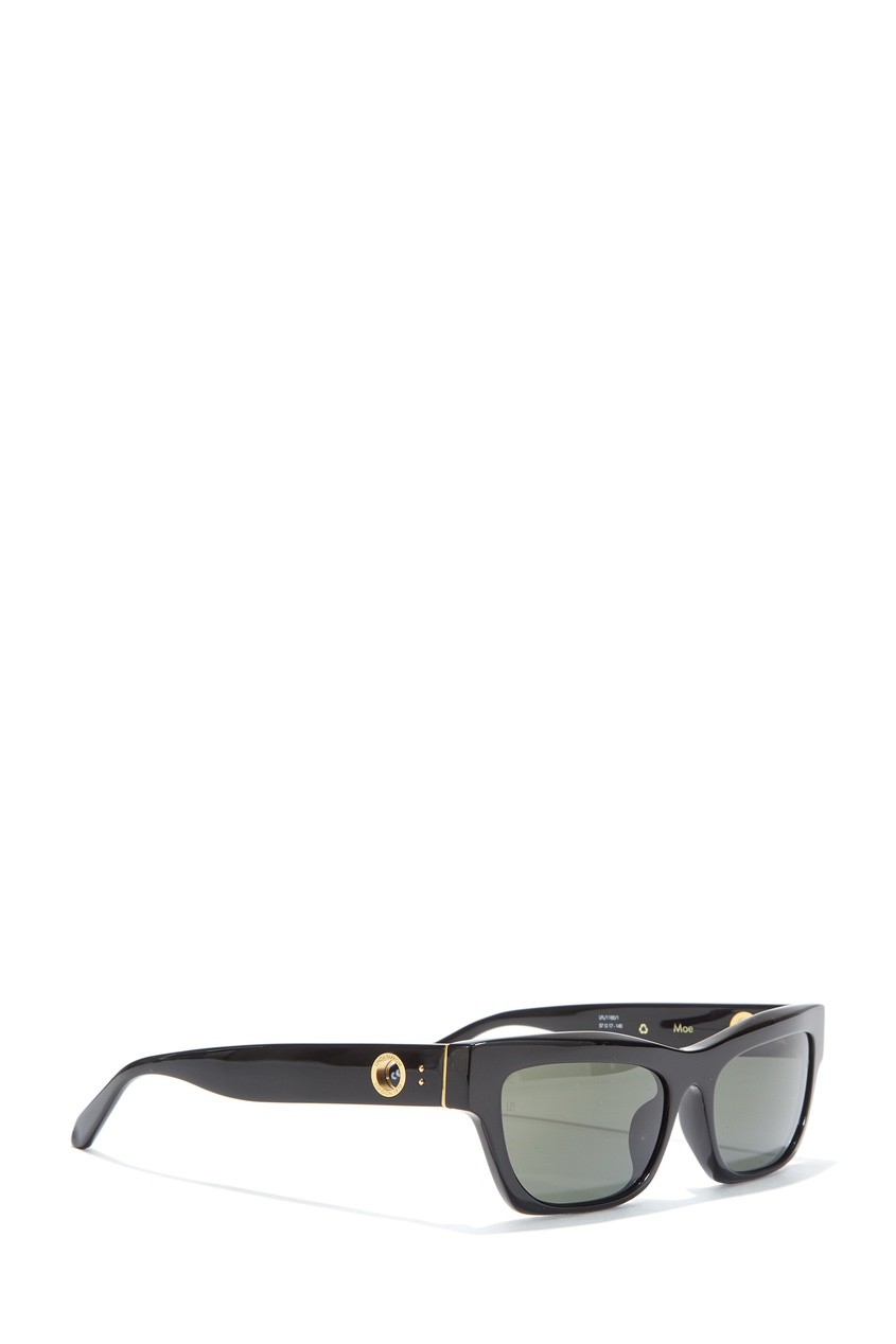 фото Солнцезащитные очки в черной прямоугольной оправе linda farrow