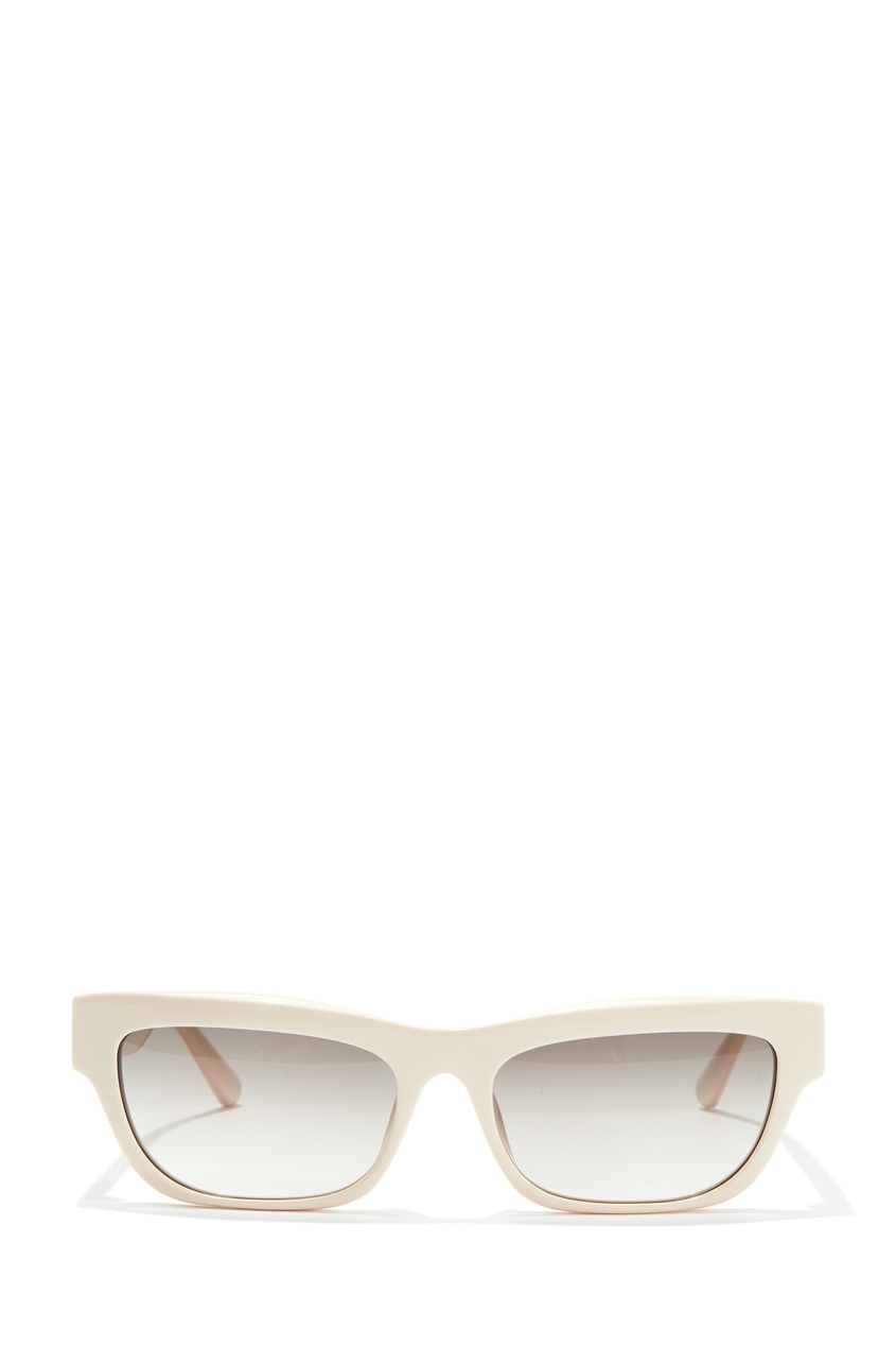 фото Солнцезащитные очки в белой прямоугольной оправе linda farrow