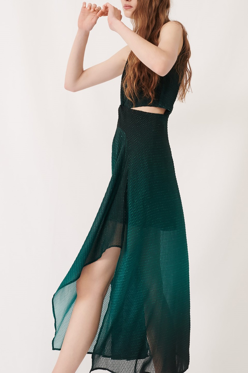 фото Зеленое платье с градиентом maje