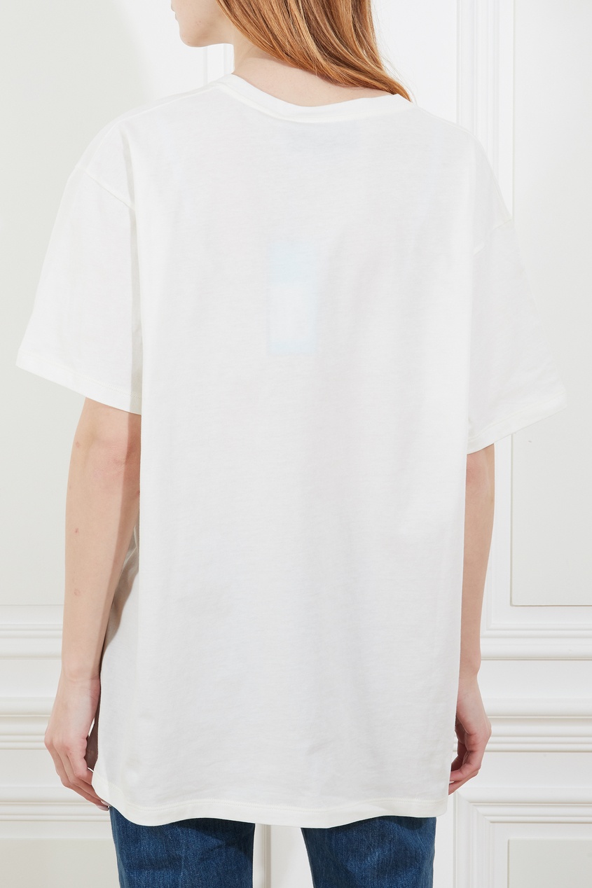 фото Кремовая футболка с принтом donald duck gucci