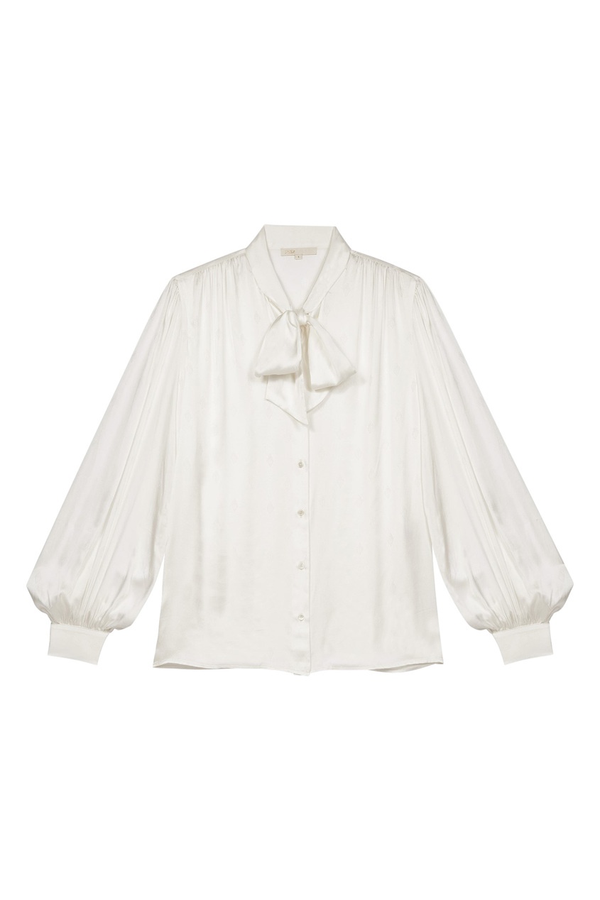 Белая атласная блузка от Maje