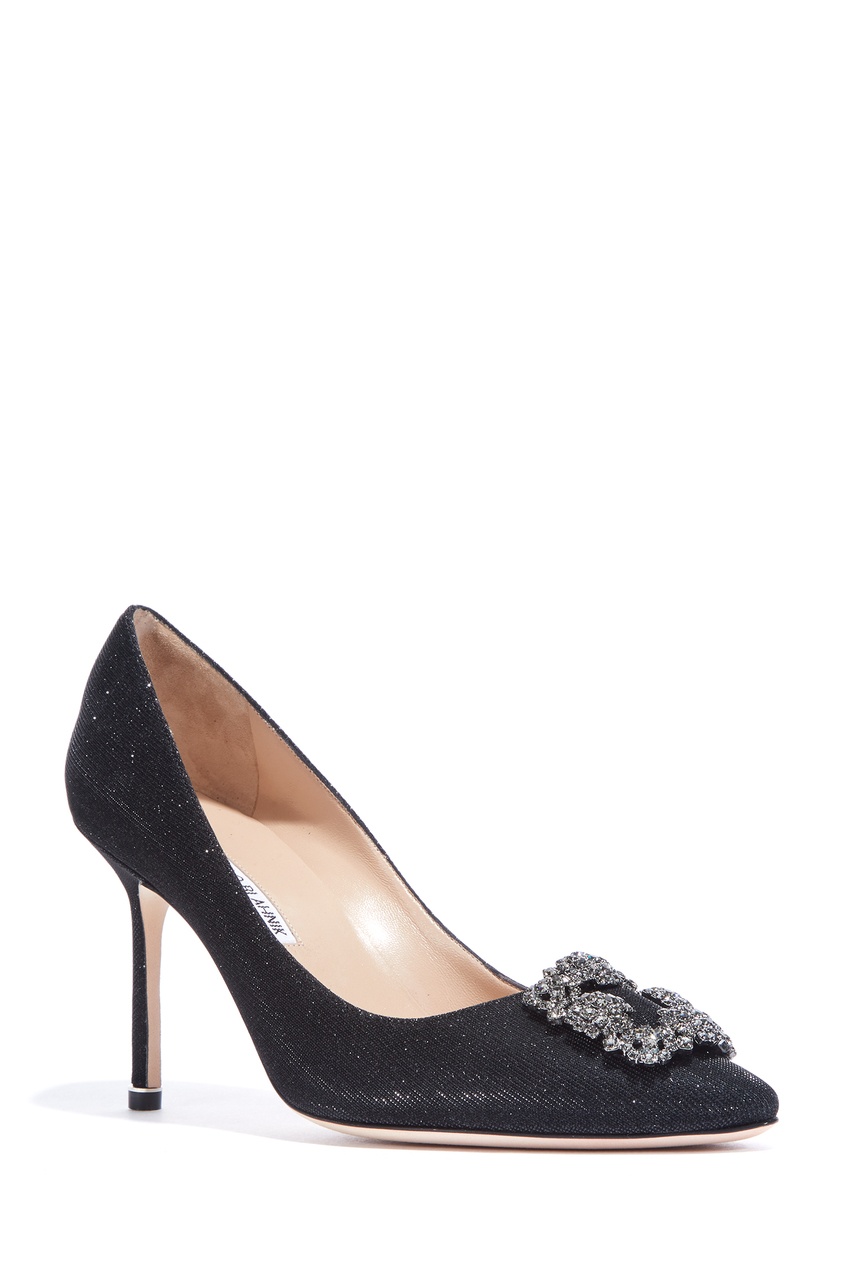 фото Черные туфли hangisi glitter 90 manolo blahnik