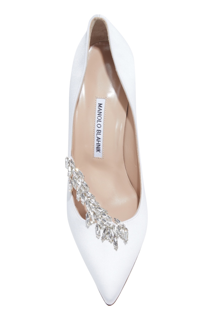 фото Белые туфли nadira satin 105 manolo blahnik