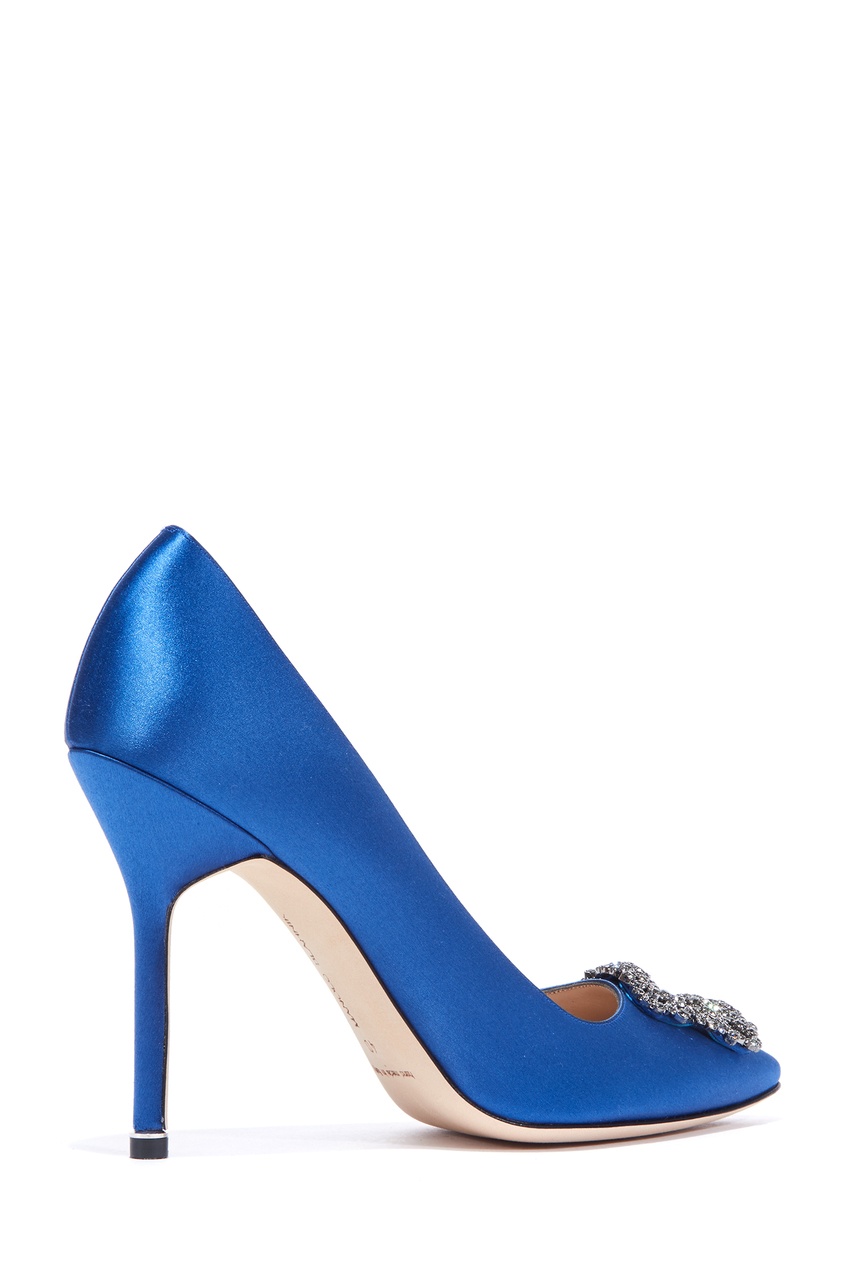 фото Синие туфли hangisi satin 105 manolo blahnik