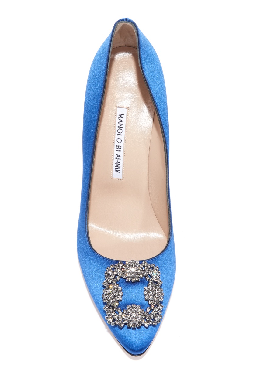 фото Синие туфли hangisi satin 105 manolo blahnik