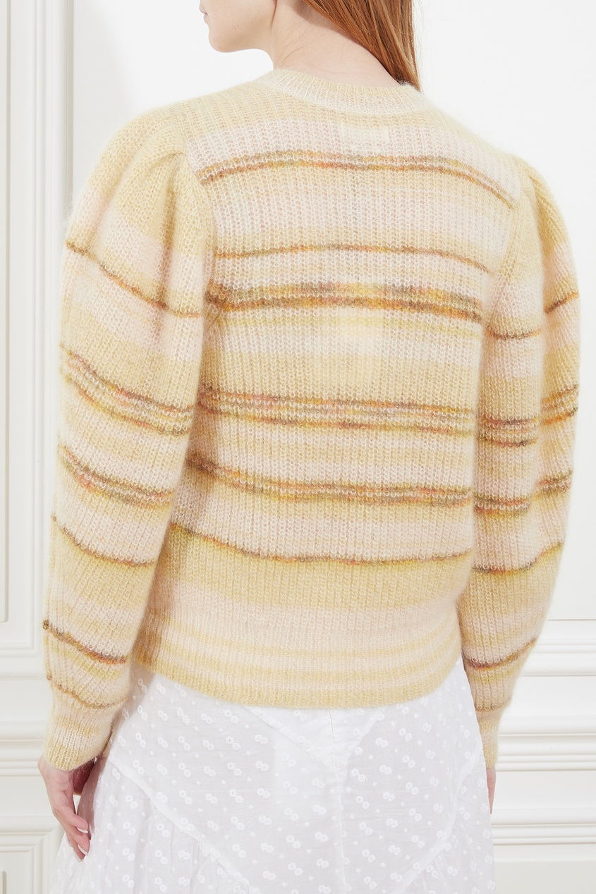 фото Желтый полосатый свитер из мохера и шерсти eleonore isabel marant etoile