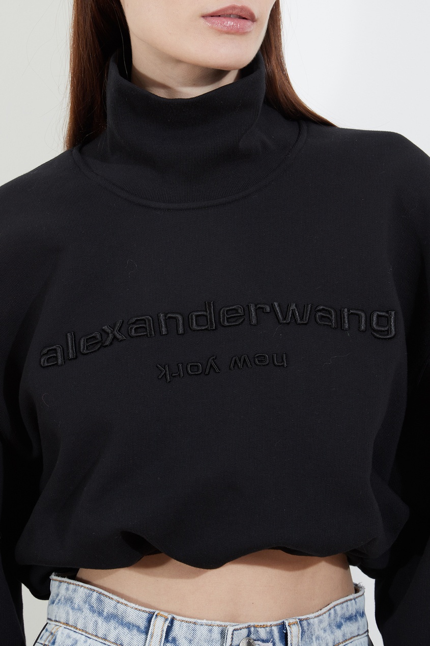 фото Укороченный черный свитер alexander wang.t