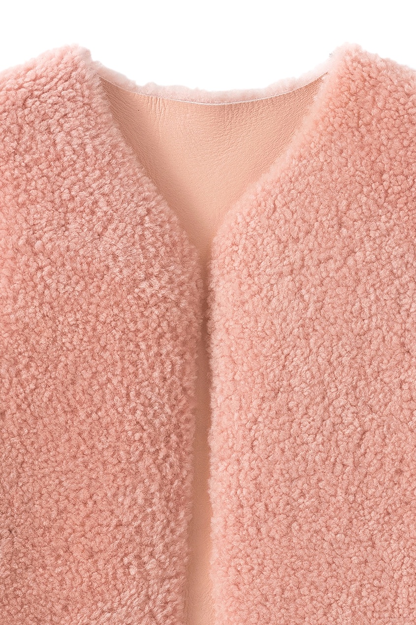 фото Меховой розовый жилет poppy bonpoint