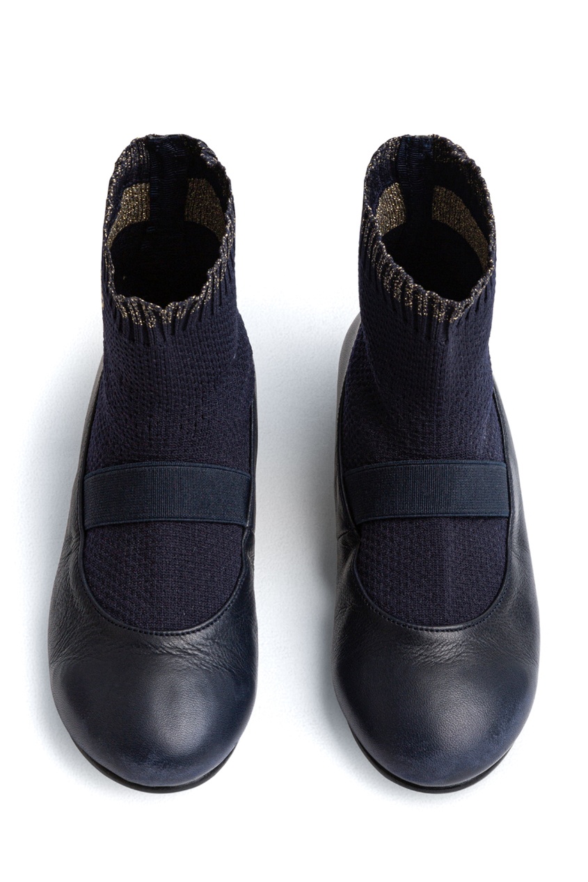 фото Темно-синие кожаные туфли lula bonpoint