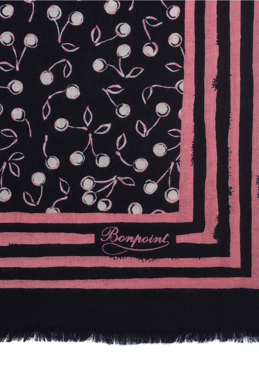 фото Шарф-платок с принтом из шерсти и кашемира bonpoint