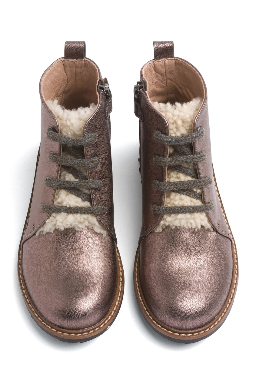 фото Золотисто-серые ботинки alp bonpoint