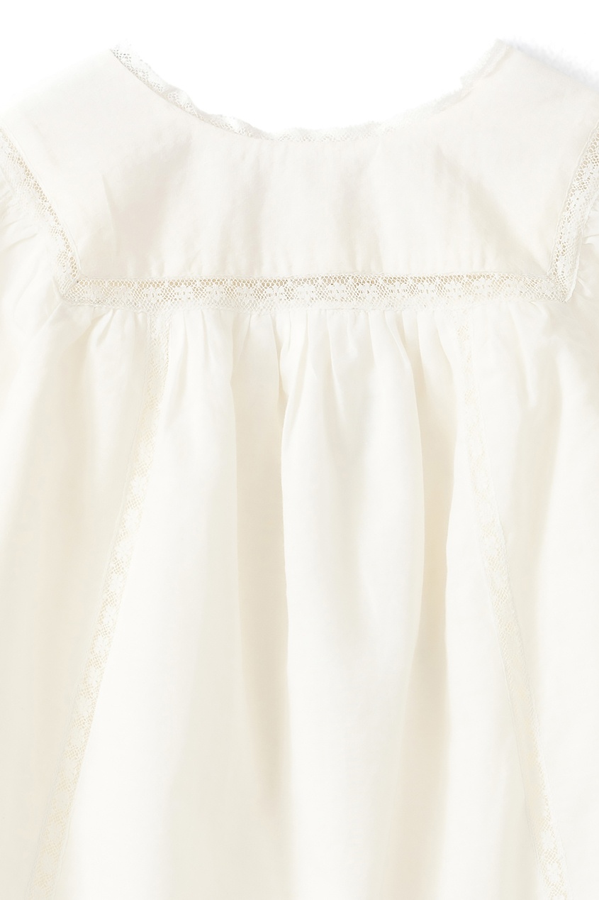 фото Белое хлопковое платье pakiti bonpoint