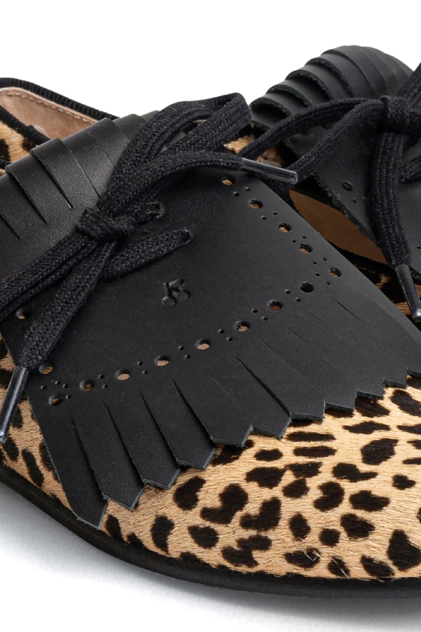фото Кожаные туфли с леопардовым принтом fauve bonpoint