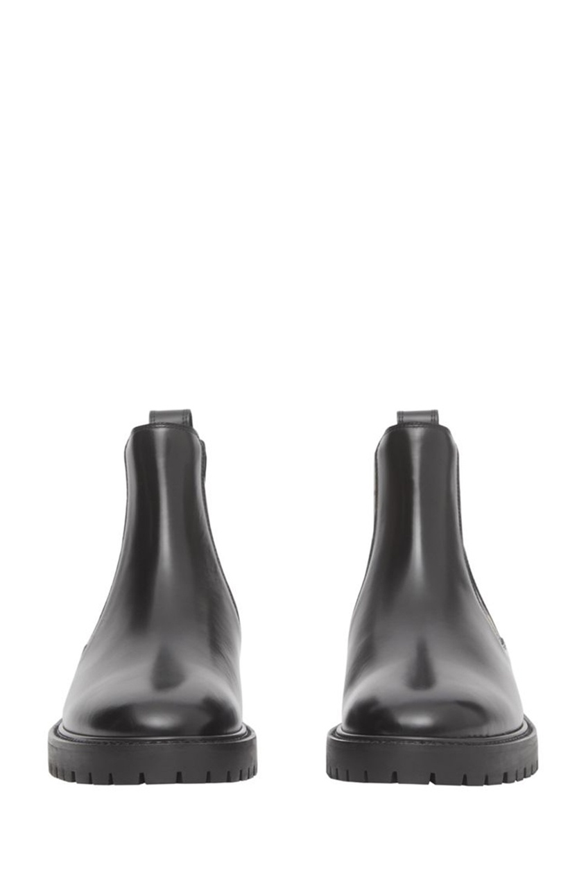 фото Черные ботинки-челси с клетчатой вставкой burberry