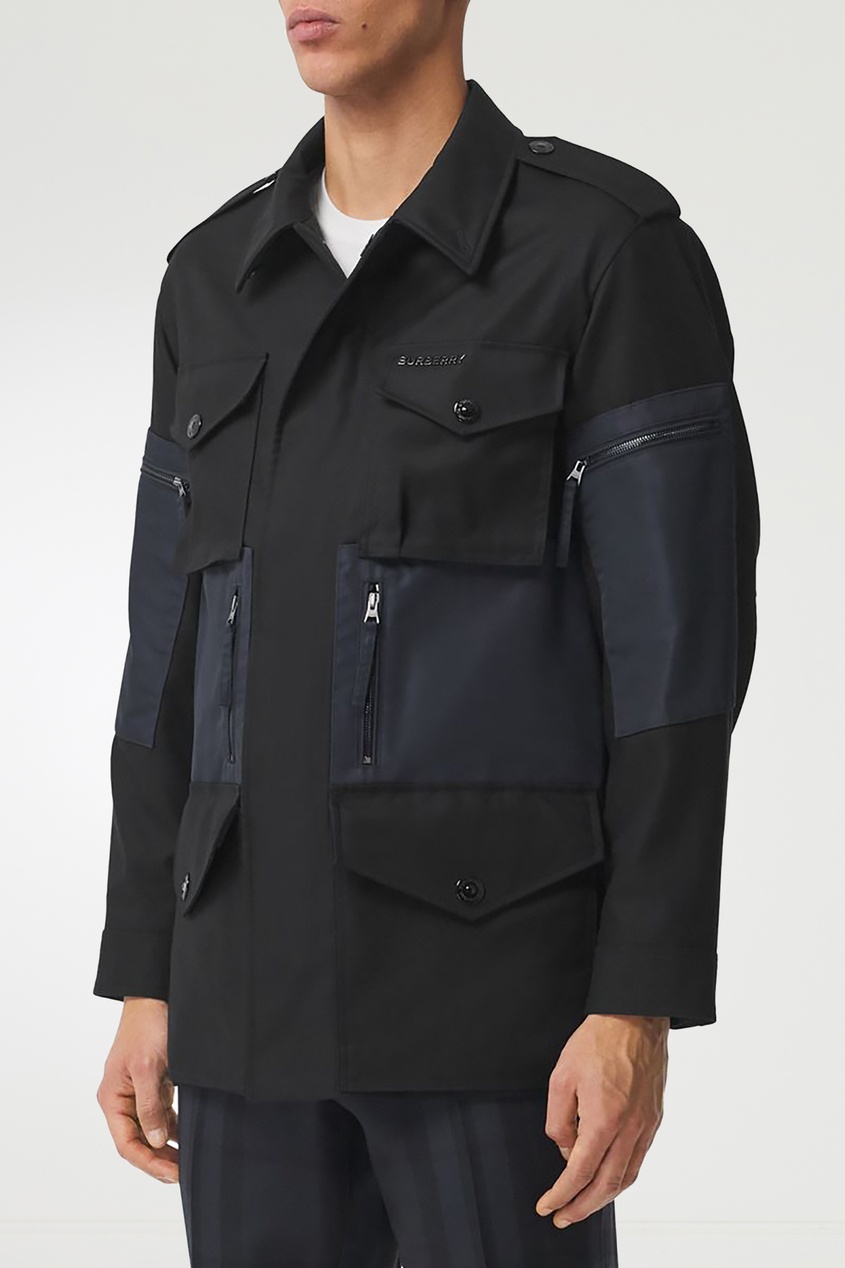 фото Черная куртка с накладными карманами burberry