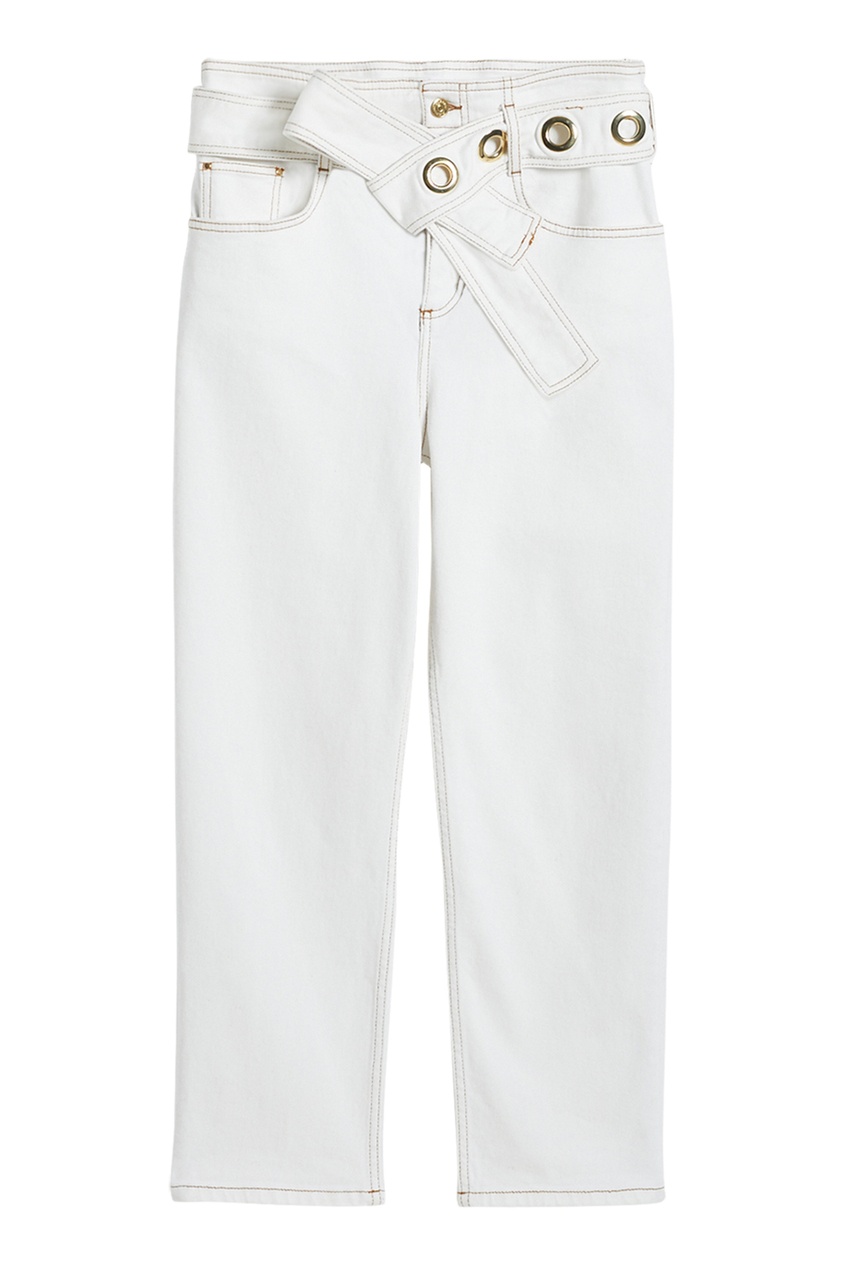 фото Белые укороченные джинсы с поясом claudie pierlot