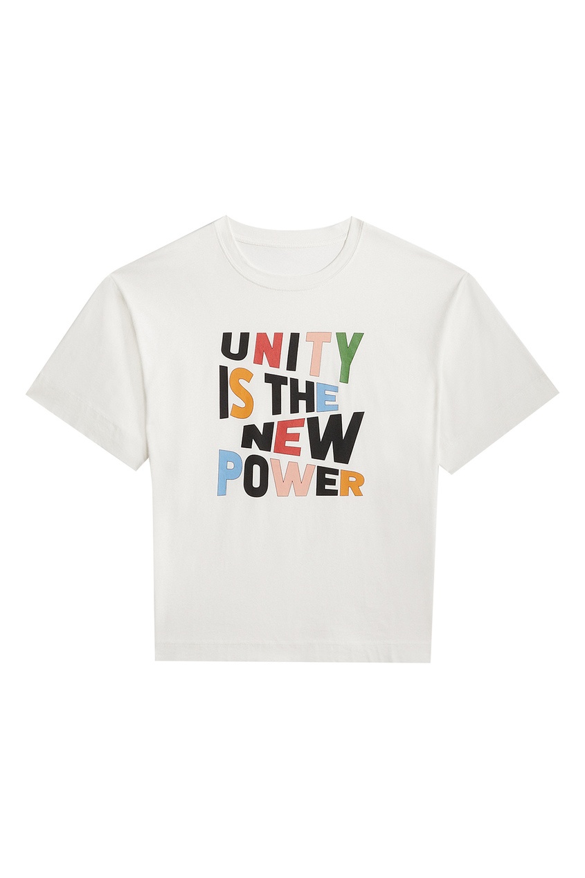 фото Хлопковая футболка с надписью unity is the new power claudie pierlot