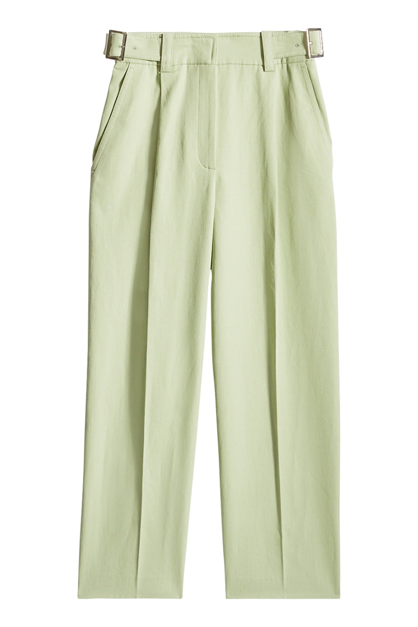 фото Зеленые брюки из хлопка и льна claudie pierlot