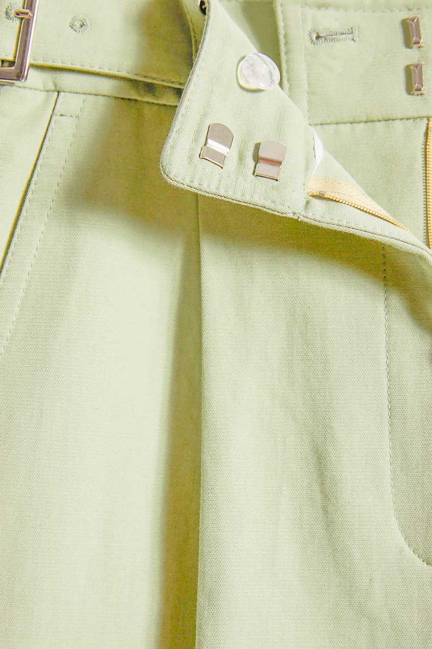 фото Зеленые брюки из хлопка и льна claudie pierlot