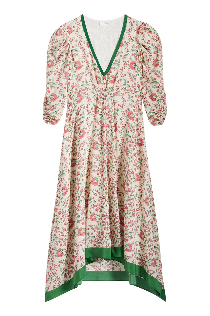 фото Шелковое платье с цветочным принтом claudie pierlot
