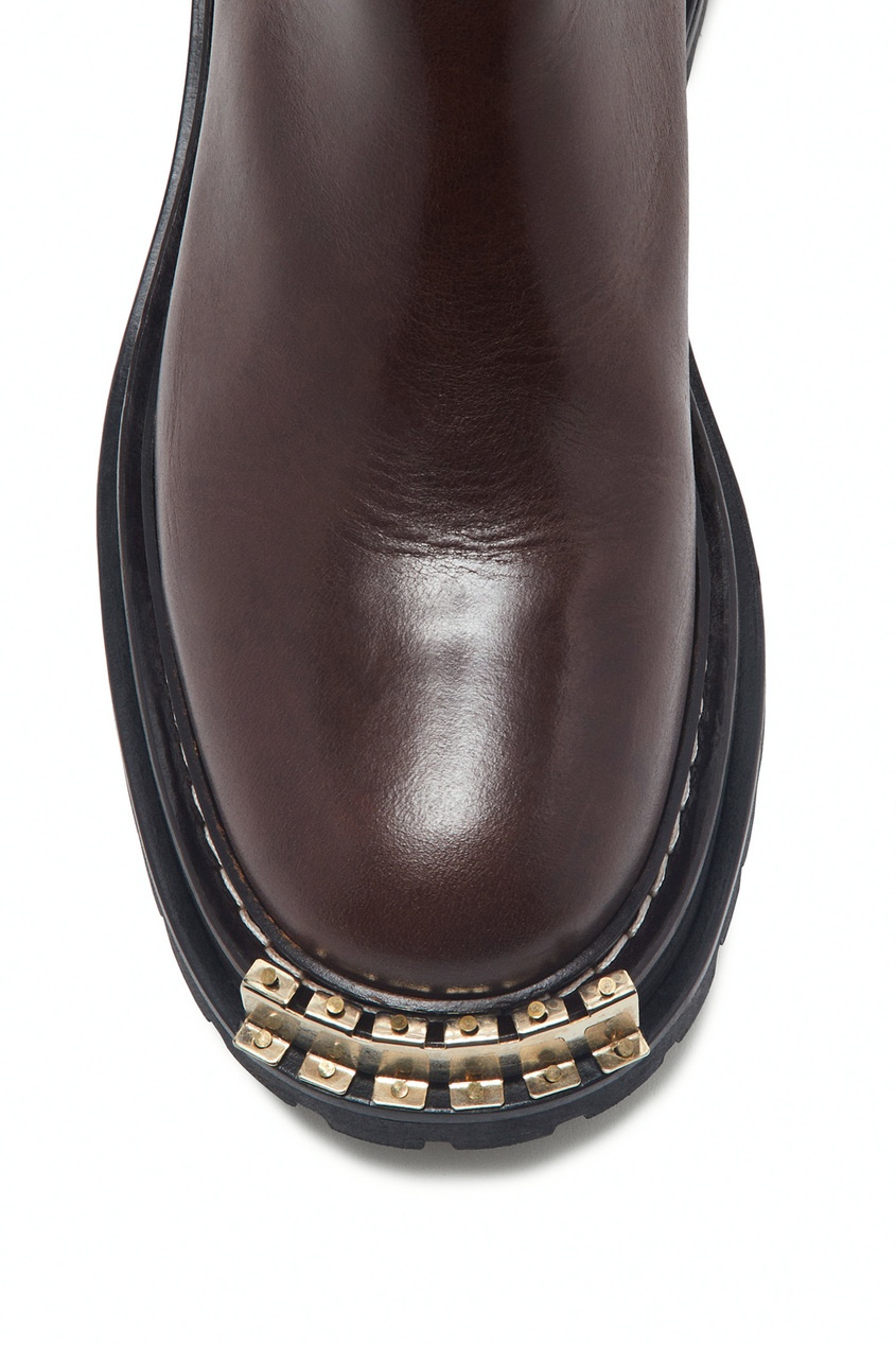 фото Ботинки из коричневой кожи sandro